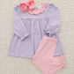 Audrey Bloomer Pants Set- Lavender Stripe/Light Pink