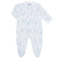 Blue Giraffe Print Zipper Footie