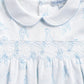 Blue Puppy Love Print Smocked Footie