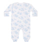 Blue Toile Crossover Footie