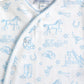 Blue Lone Star Toile Print Crossover Footie