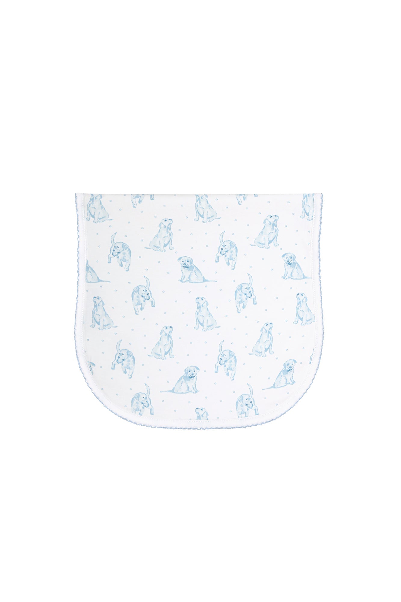Blue Puppy Love Print Burp Cloth