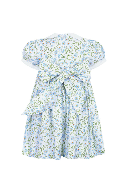 Blue Vines Woven Smocked Dress
