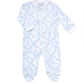 Blue Bears Trellace Zipper Footie