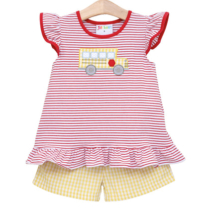 Bus Stop Ruffle Short Set