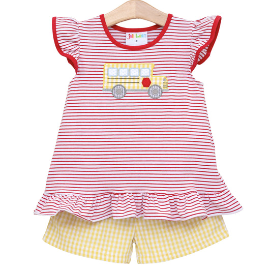 Bus Stop Ruffle Short Set