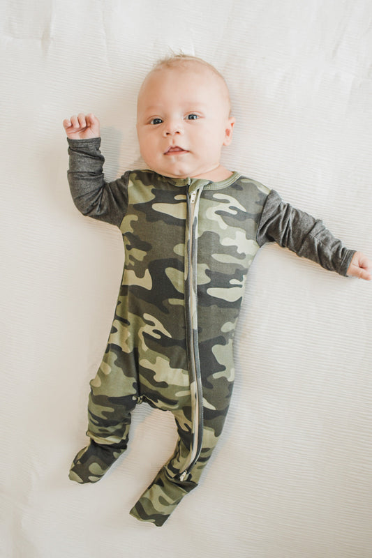 Camo | Convertible Two-Way Zip Footie