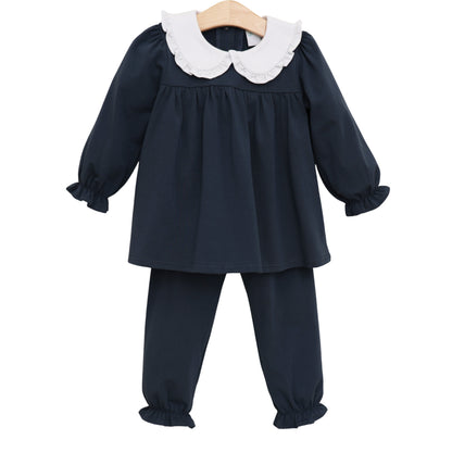 Catherine Bloomer Pants Set- Navy