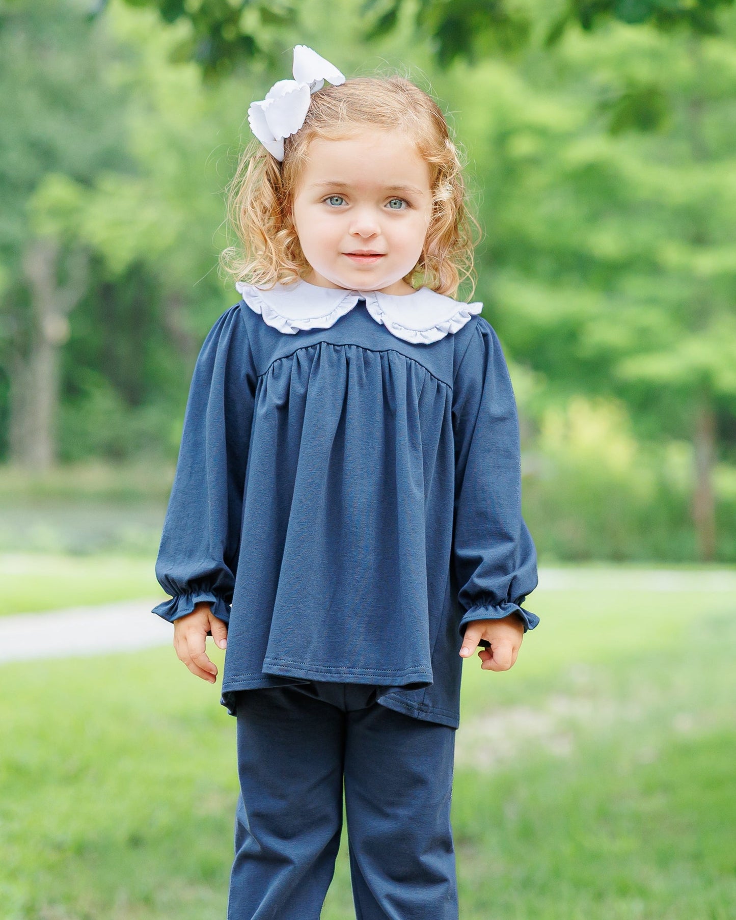 Catherine Bloomer Pants Set- Navy
