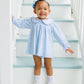 Catherine Diaper Set- Light Blue Windowpane