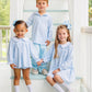 Catherine Diaper Set- Light Blue Windowpane