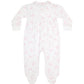 Charming Bows Print Smocked Footie