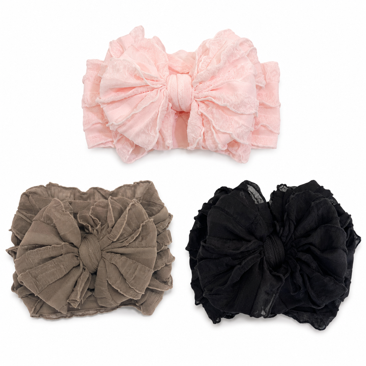 Boho Babe | Signature Ruffled Baby Headband Set of 3