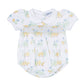 Chicks Print Smocked Bubble