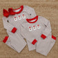 Christmas Candy Stripe Santa Ruffle Set