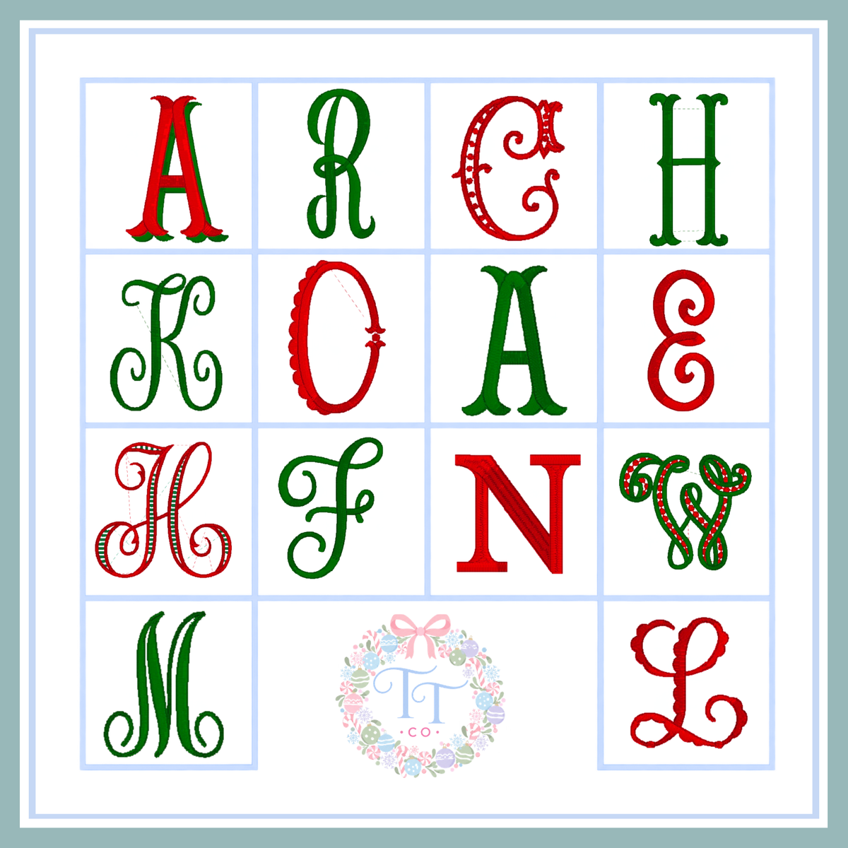 Christmas Wreath Sashes