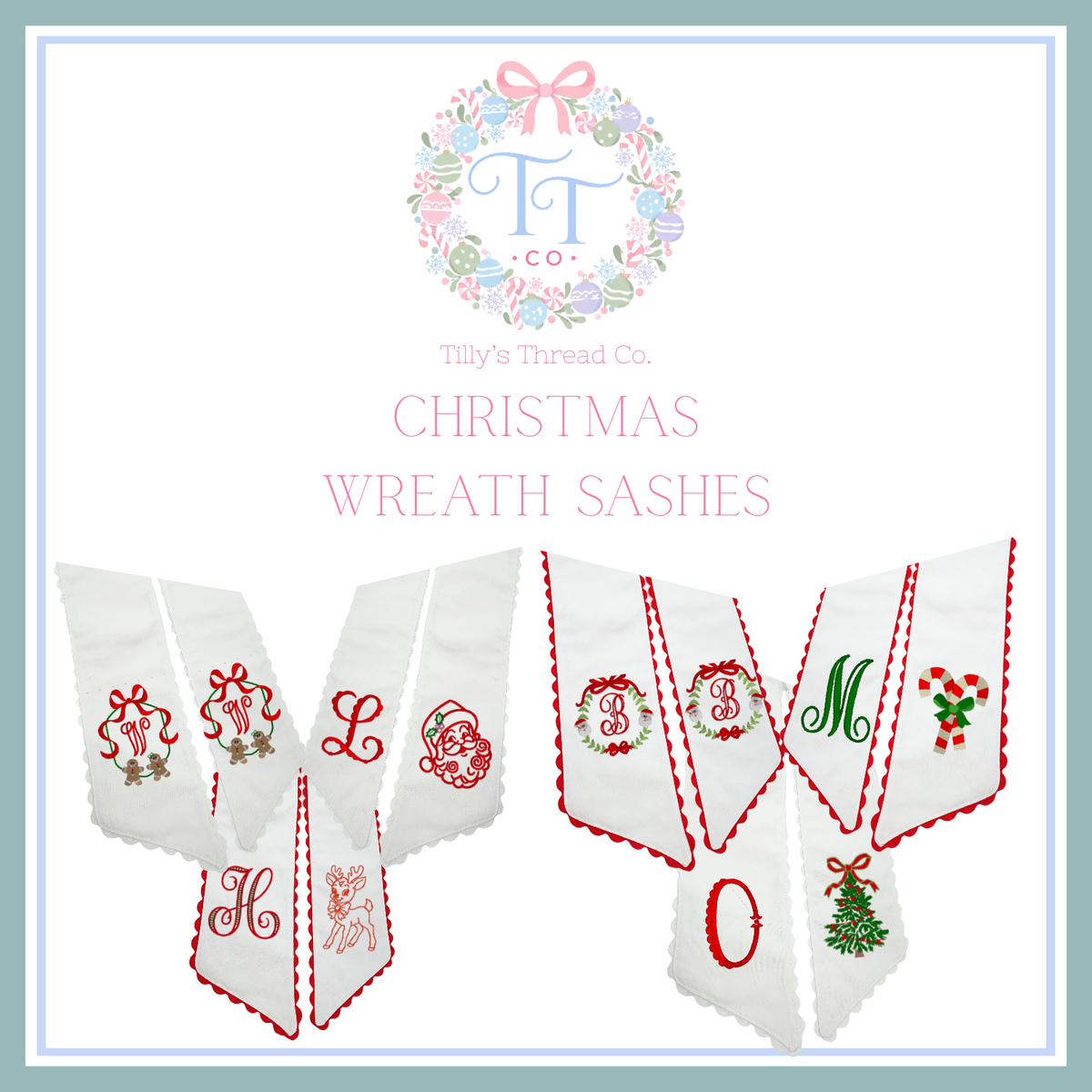 Christmas Wreath Sashes