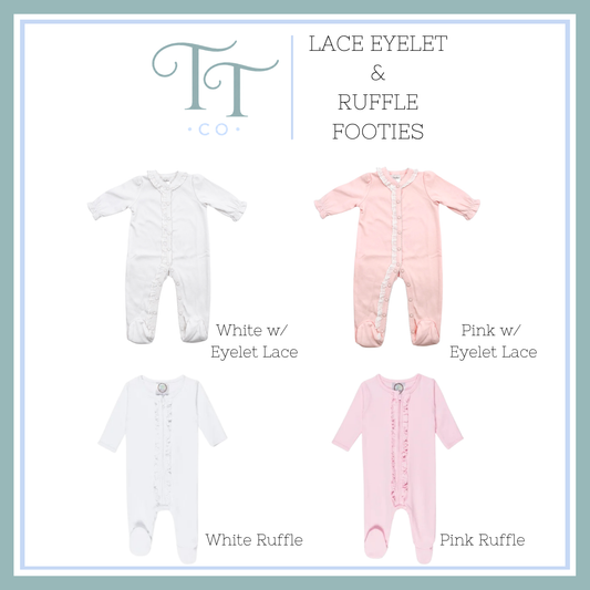 Ruffle & Lace Eyelet Footies