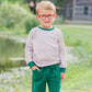 Connor Jogger Set- Tan Stripe/Hunter Green