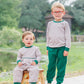 Connor Jogger Set- Tan Stripe/Hunter Green