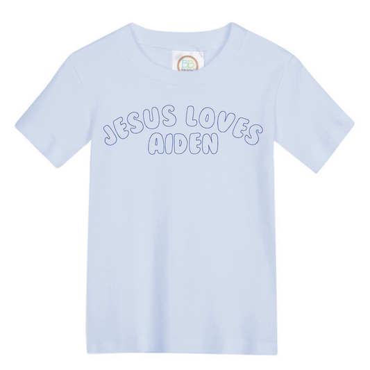 Boys Jesus Loves Me Short Sleeve Shirt