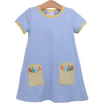 Crayon Pocket Dress - Blue