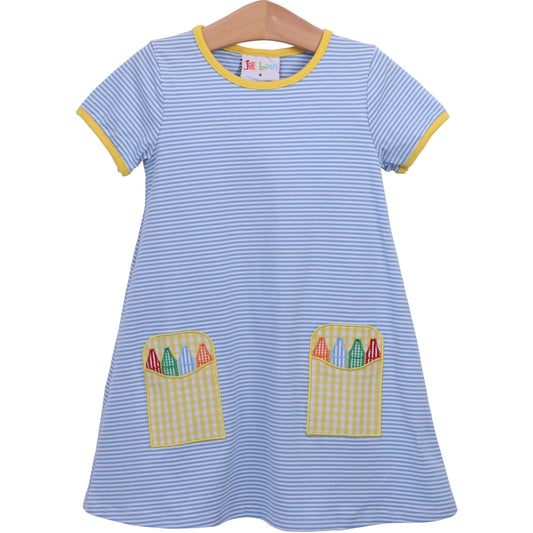 Crayon Pocket Dress - Blue