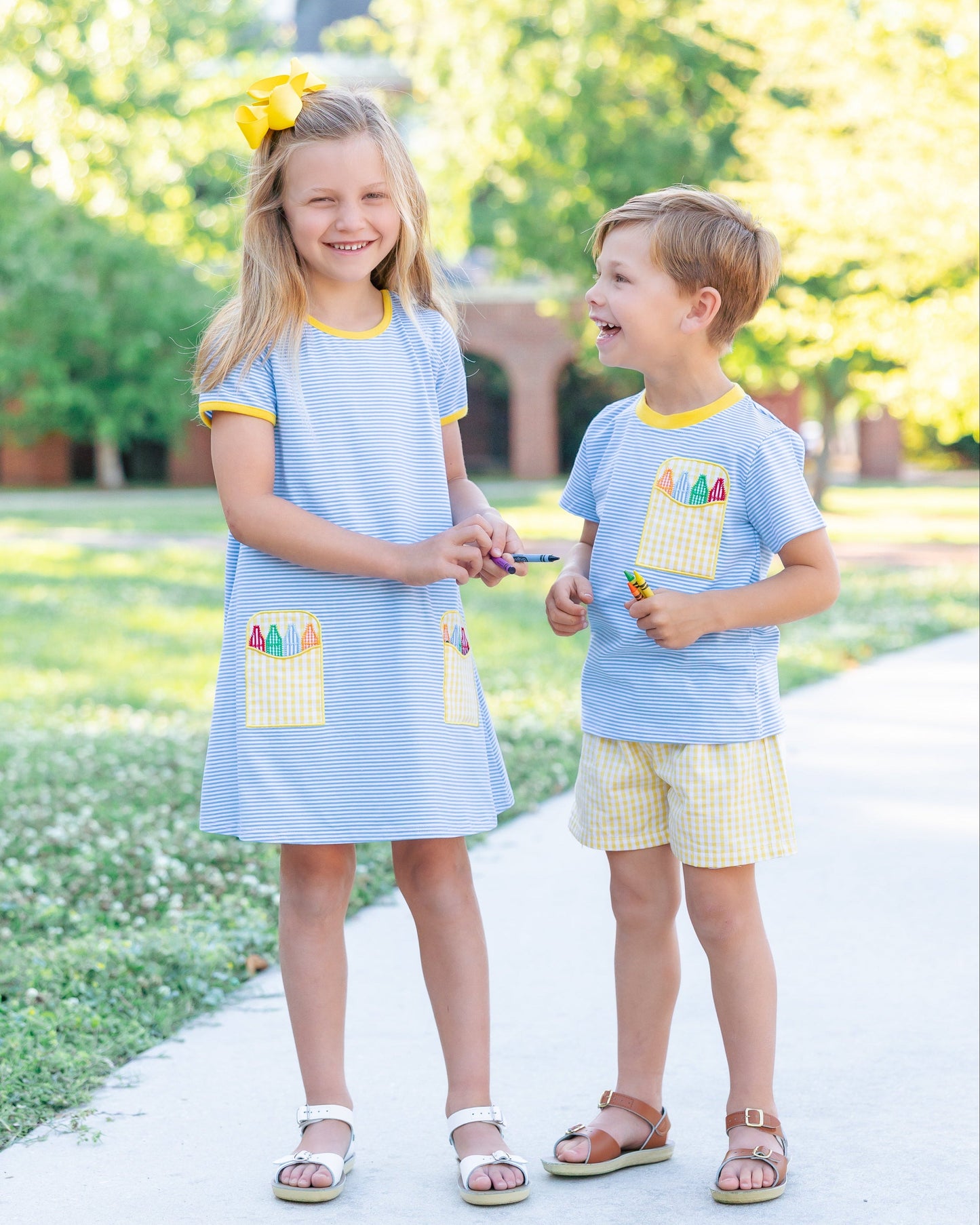 Crayon Pocket Dress - Blue
