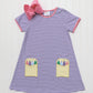 Crayon Pocket Dress- Lavender Stripe