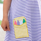 Crayon Pocket Dress- Lavender Stripe