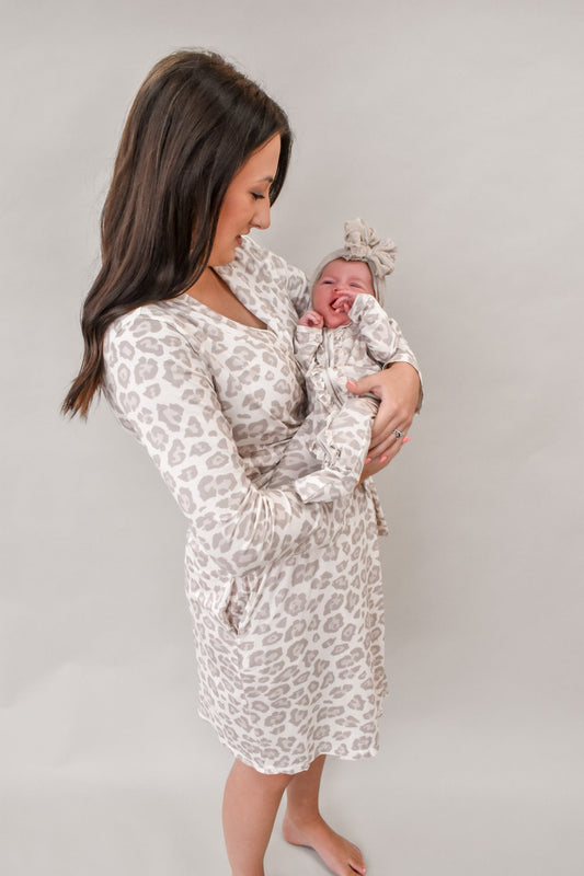 Natural Leopard | Mommy Robe