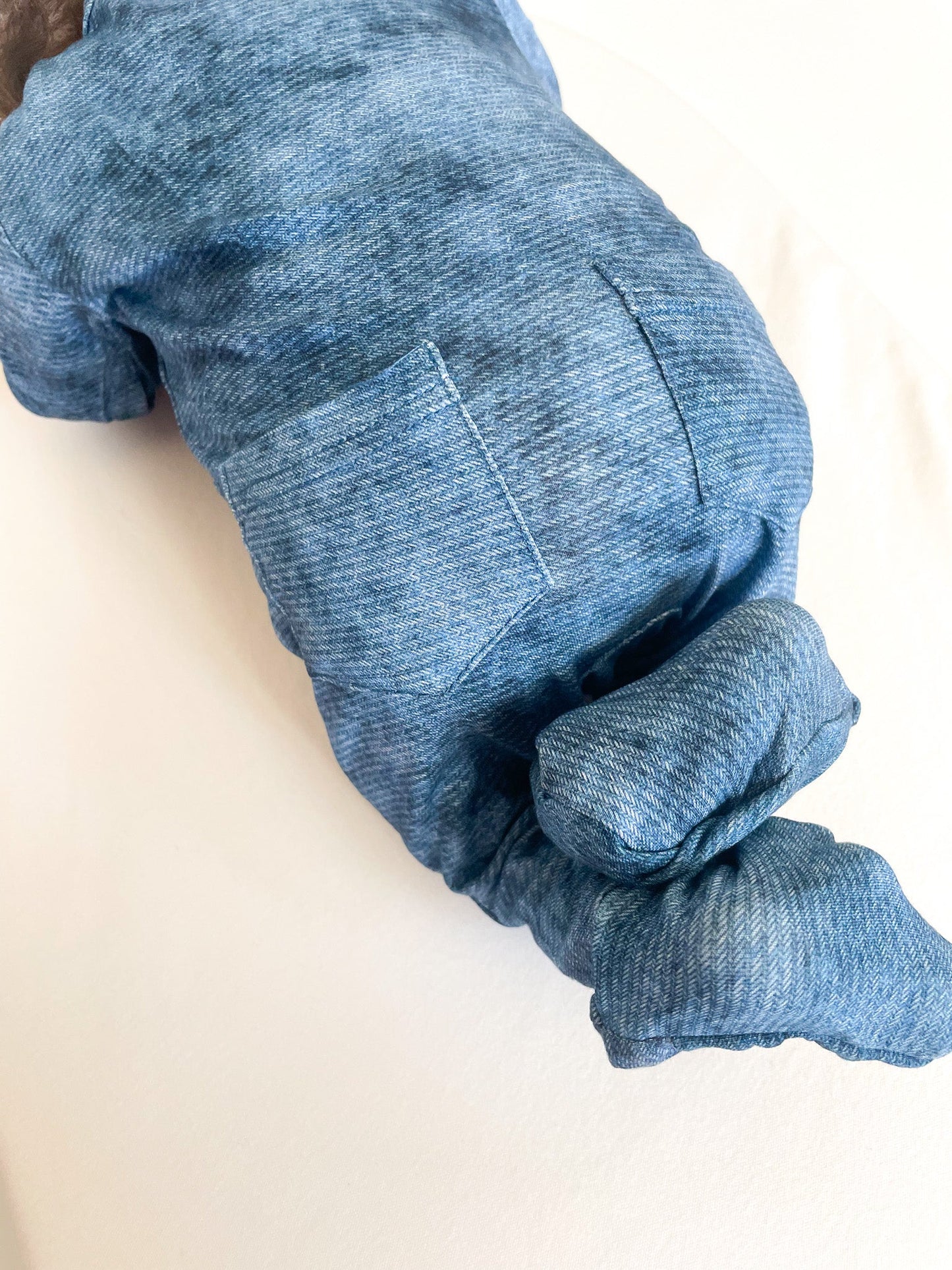 Denim Print | Convertible Two-Way Zip Footie