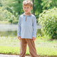 Evan Pullover- Dusty Sage Stripe/Light Brown