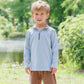 Evan Pullover- Dusty Sage Stripe/Light Brown