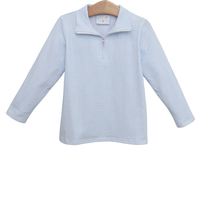 Evan Pullover- Light Blue Windowpane