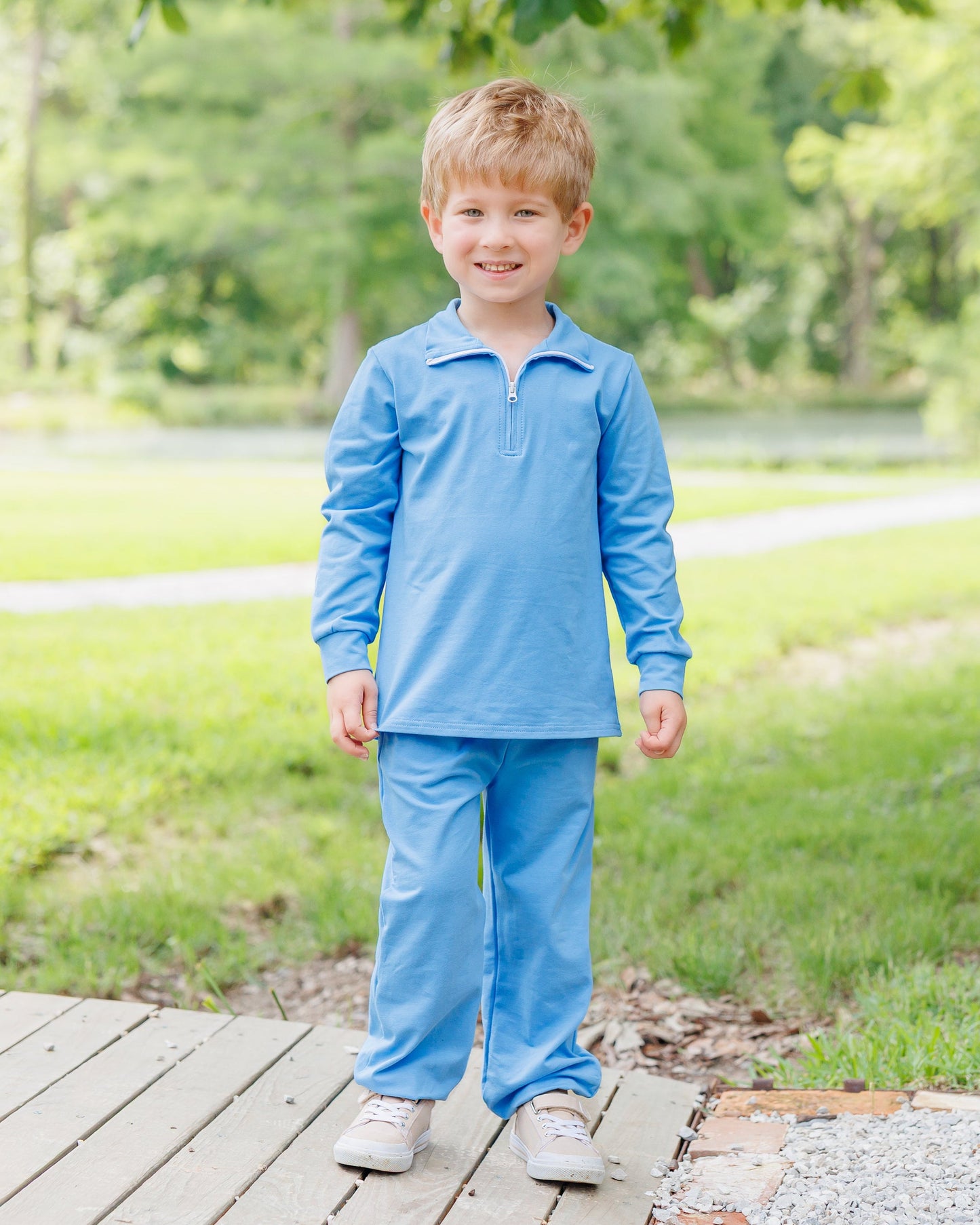 Evan Pullover Set- Cornflower Blue