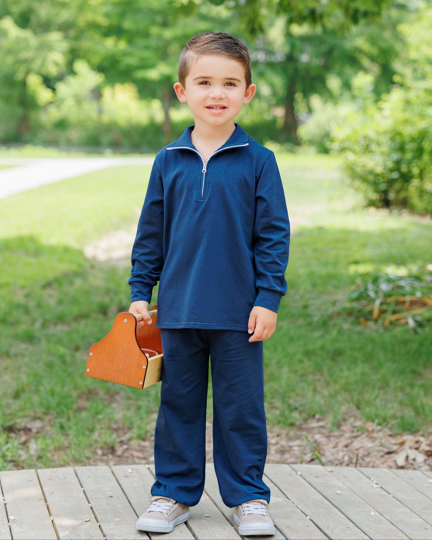Evan Pullover Set- Navy