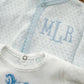 Paty Knit Pinstripe Footie with Pima Trim