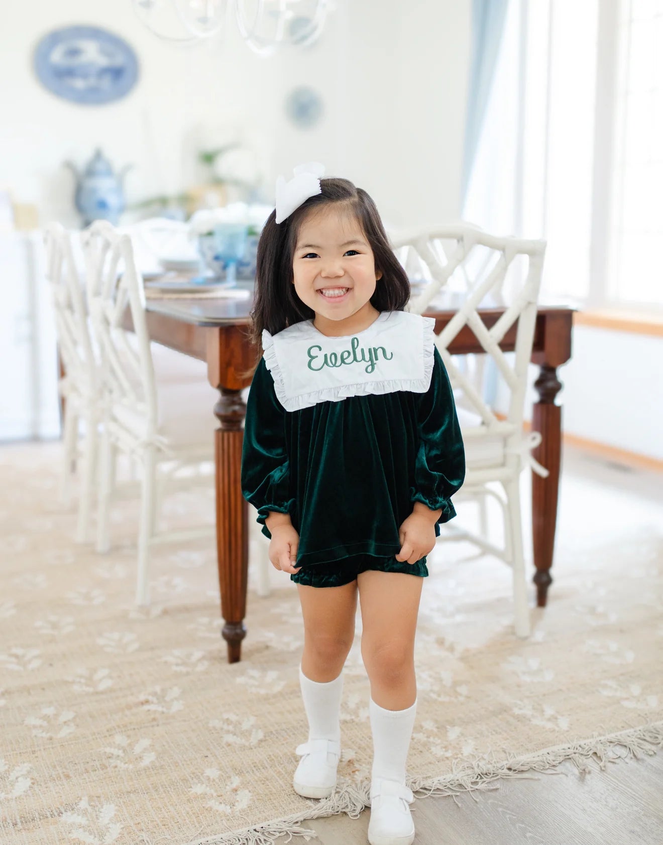 Green Velvet Diaper Set- PRE ORDER Mid-Late November