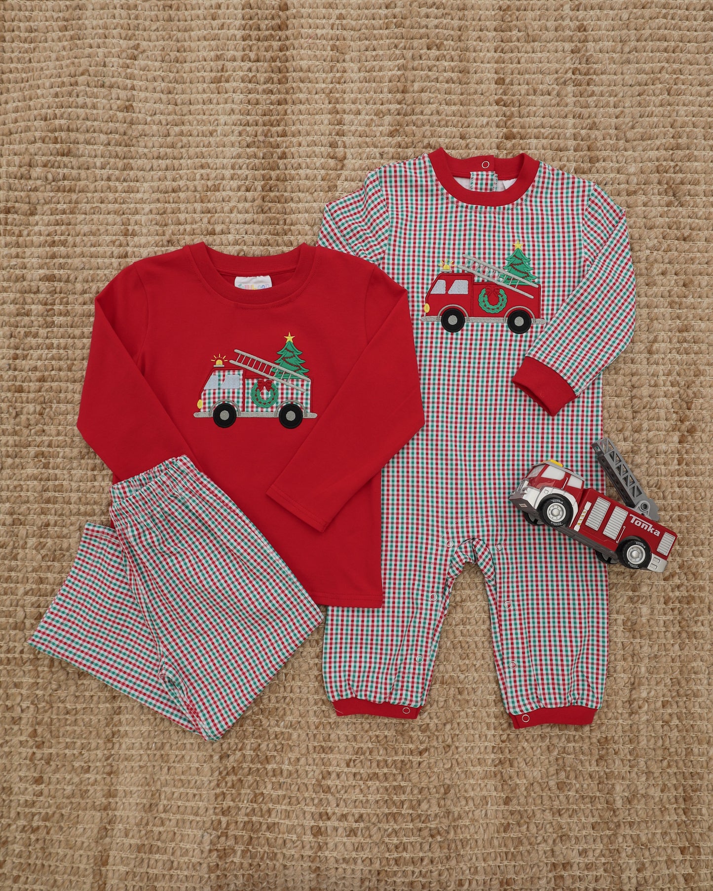 Festive Firetruck Pants Set