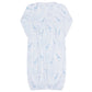 Blue Giraffe Print Smocked Gown
