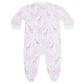 Pink Giraffe Print Zipper Footie