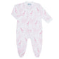 Pink Giraffe Print Zipper Footie