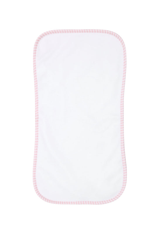 Pink Gingham Burp Cloth