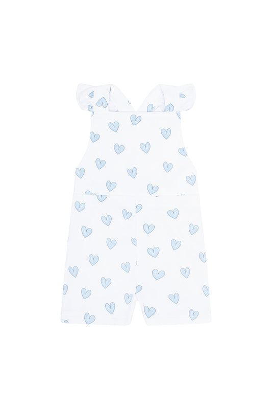 Blue Heart Print Romper