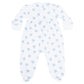 Blue Heart Print Smocked Footie