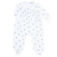 Blue Heart Print Smocked Footie