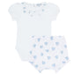 Blue Heart Print Onesie Set