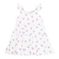 Pink Heart Print Ruffle Dress