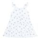Blue Heart Print Ruffle Dress